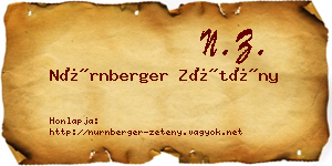 Nürnberger Zétény névjegykártya